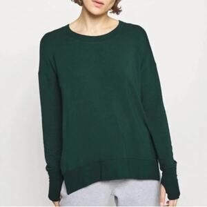 Athleta Coaster Luxe Recover Sweatshirt Long Sleeve Top Green Pullover Women XS